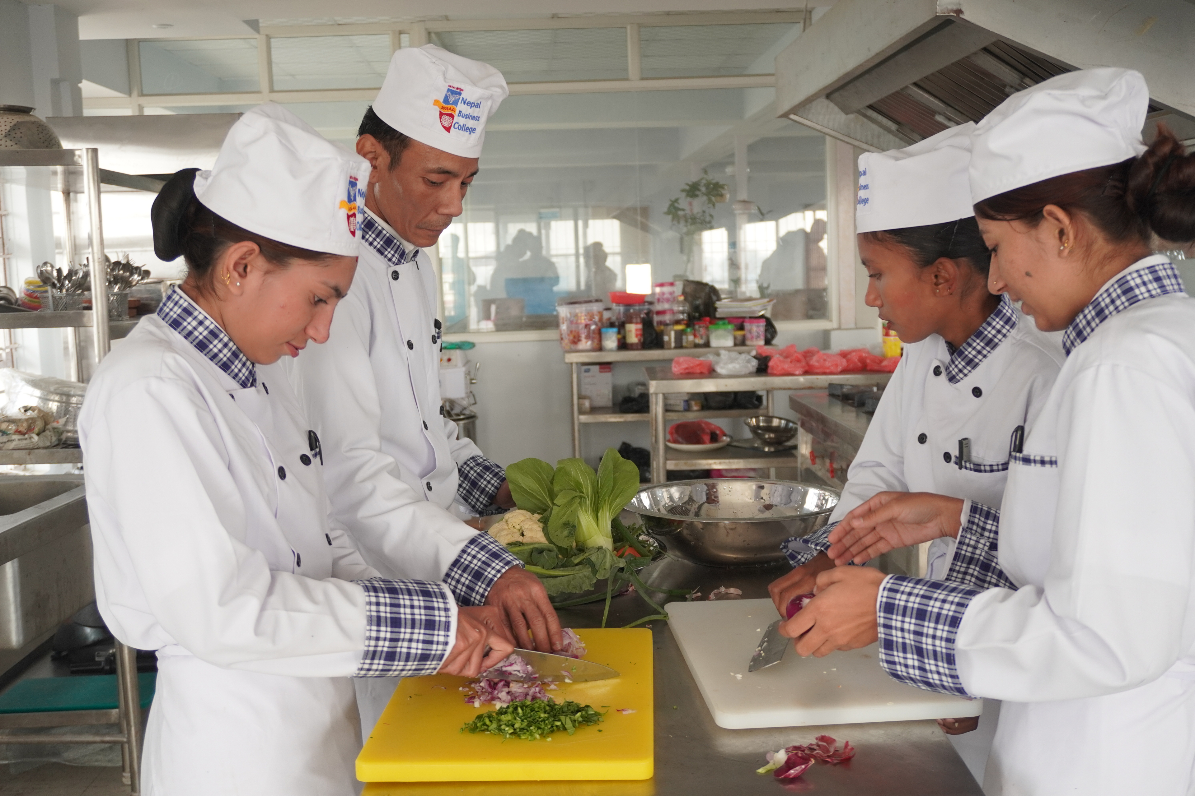 BHM students practicing hospitality service at Nepal Business College