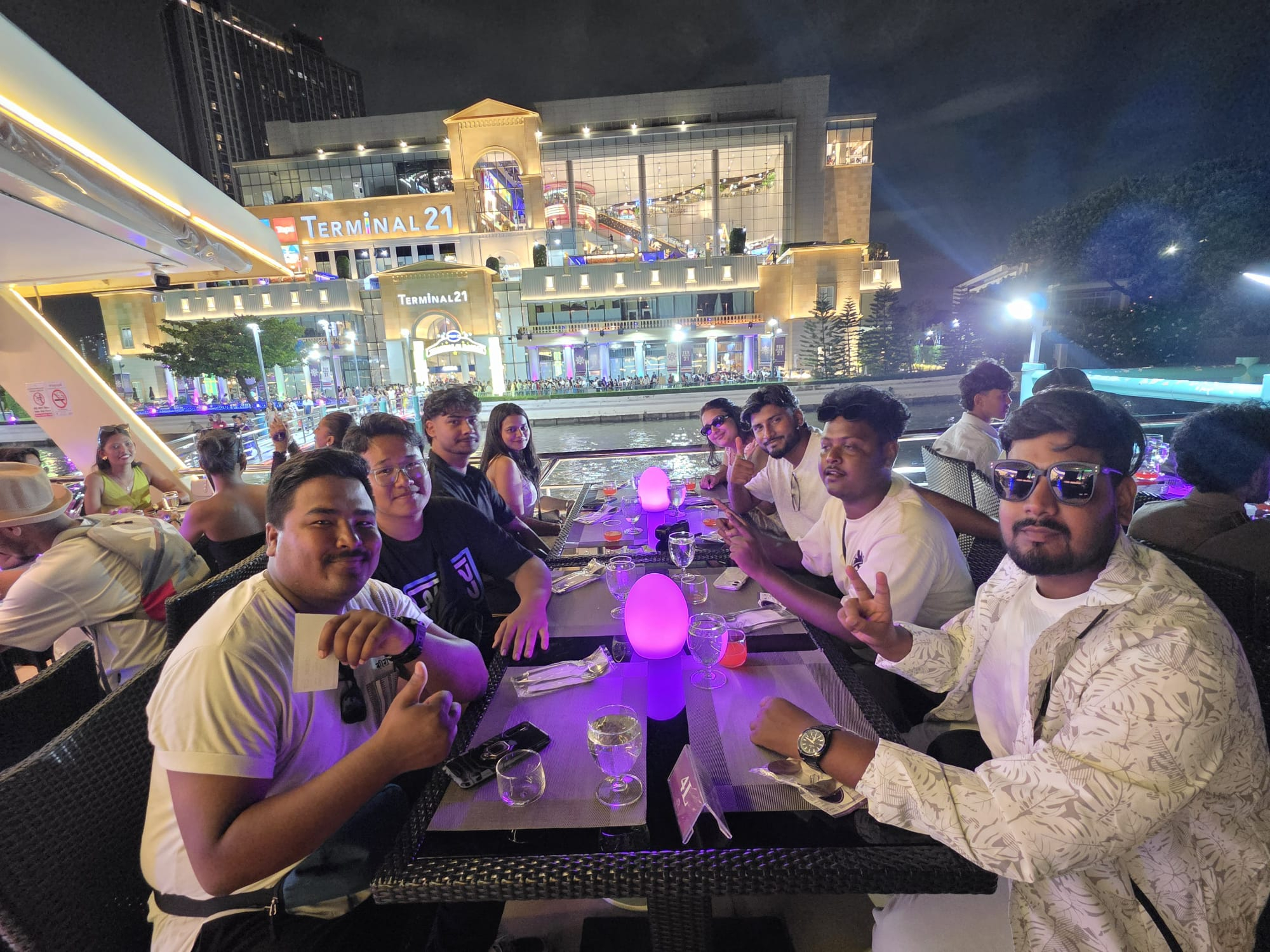 Students enjoying a cruise during the trip